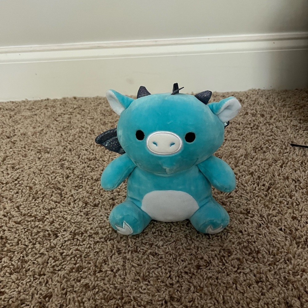8-inch Squishmallows Blue and White Dragon Stuffed Animal